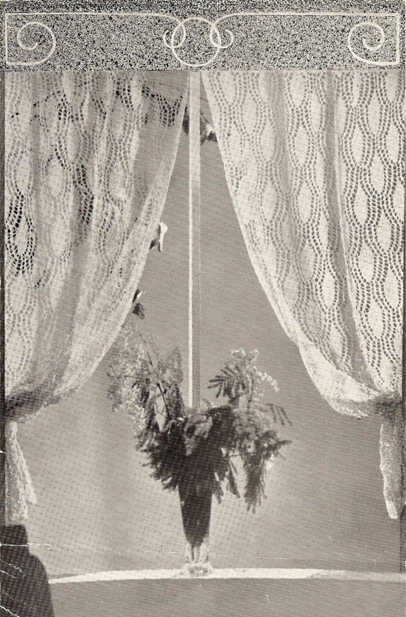 Pdf Knitting Pattern 1940 S Lace Curtains Linen Shabby Etsy