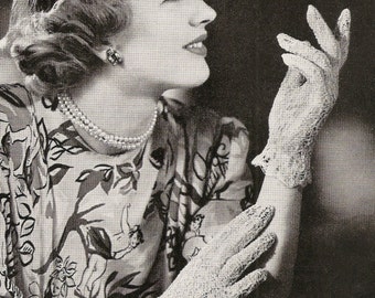 Vintage Knitting Pattern Lady&#39;s Lacy Gloves Bestway 2248 PDF Instant Download