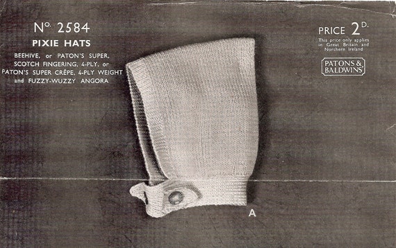 PDF Knitting Pattern Lady's Pixie Hat View A (Adu… - image 1