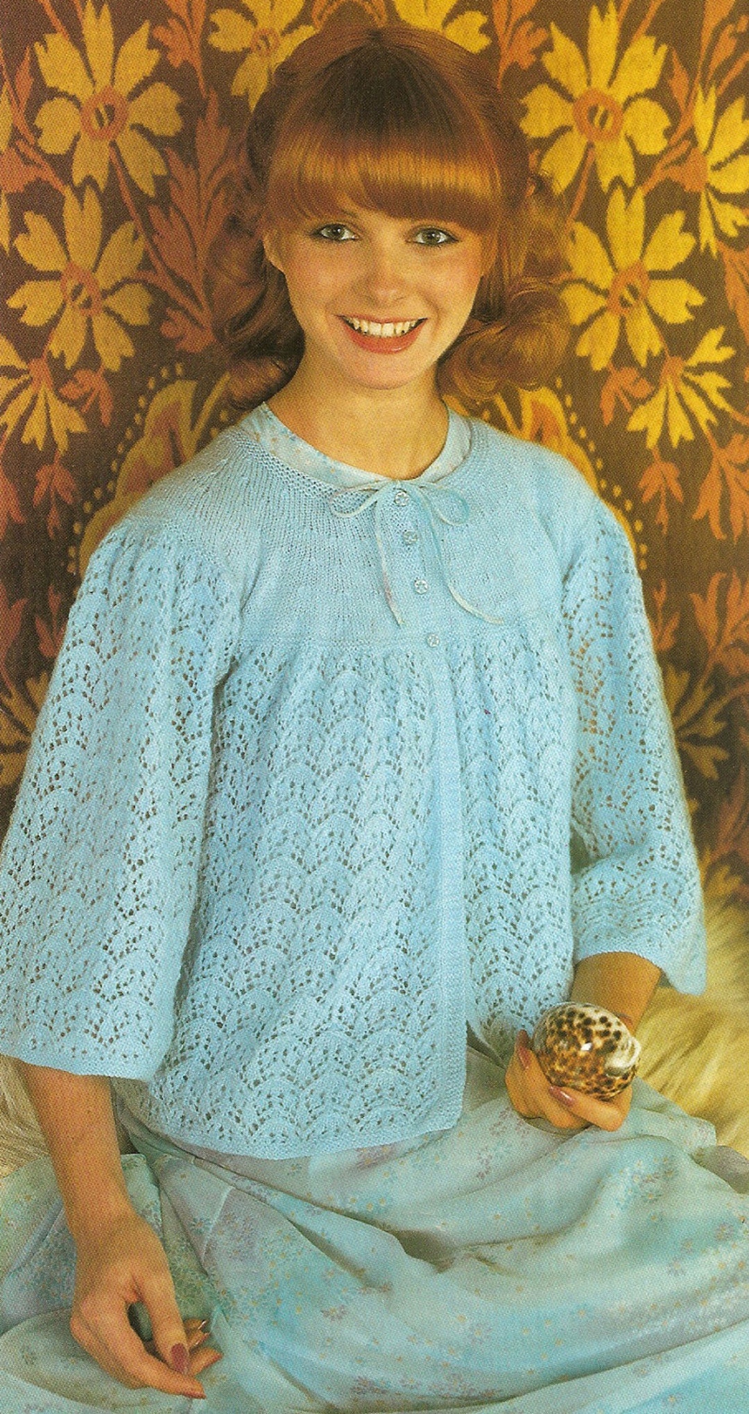PDF Vintage Knitting Pattern, Womens Bed Jacket, 3 or 4 Ply, 3440 Bust