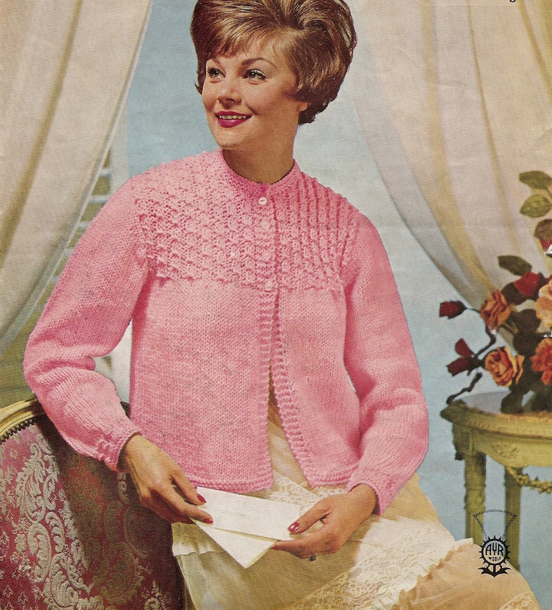 PDF Knitting Pattern Womens Bed Jacket 3436 3840 DK Etsy