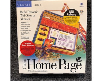 Claris Home Page • Ver 3.0 • Website Builder Software • Mac Version • Vintage Software • 1997