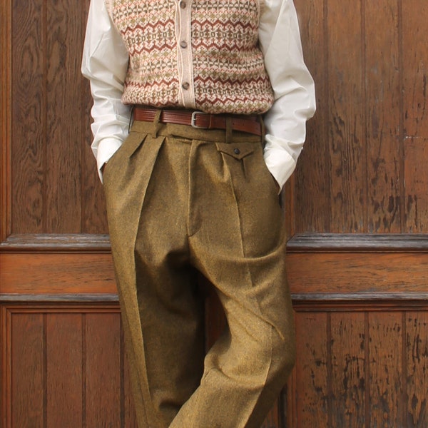 Heren Hoog Getailleerde Broek - Retro Stijl - Comfortabel en Elegant