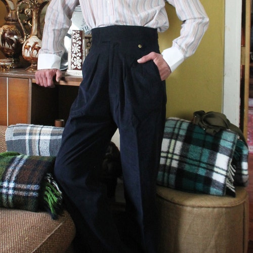 1930s 1940s Mens Vintage Style Rib Cords High Waisted - Etsy