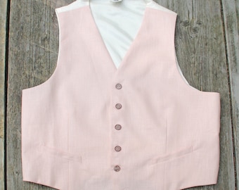 roze linnen gilet in vintage stijl