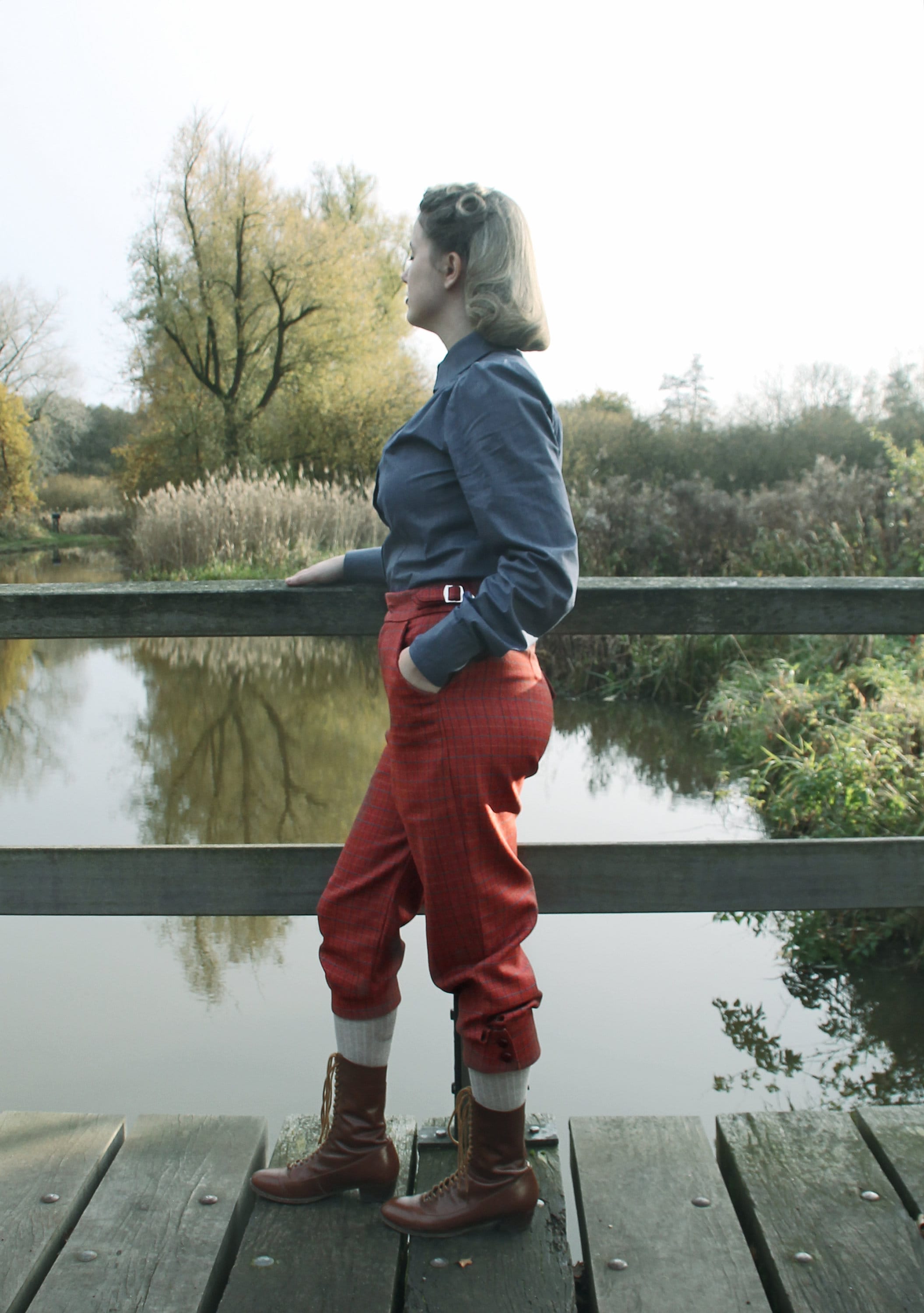 Knickerboxes Ladies Knickerbockers – Red Check Wool Tweed Cycling Breeches, Vintage ...
