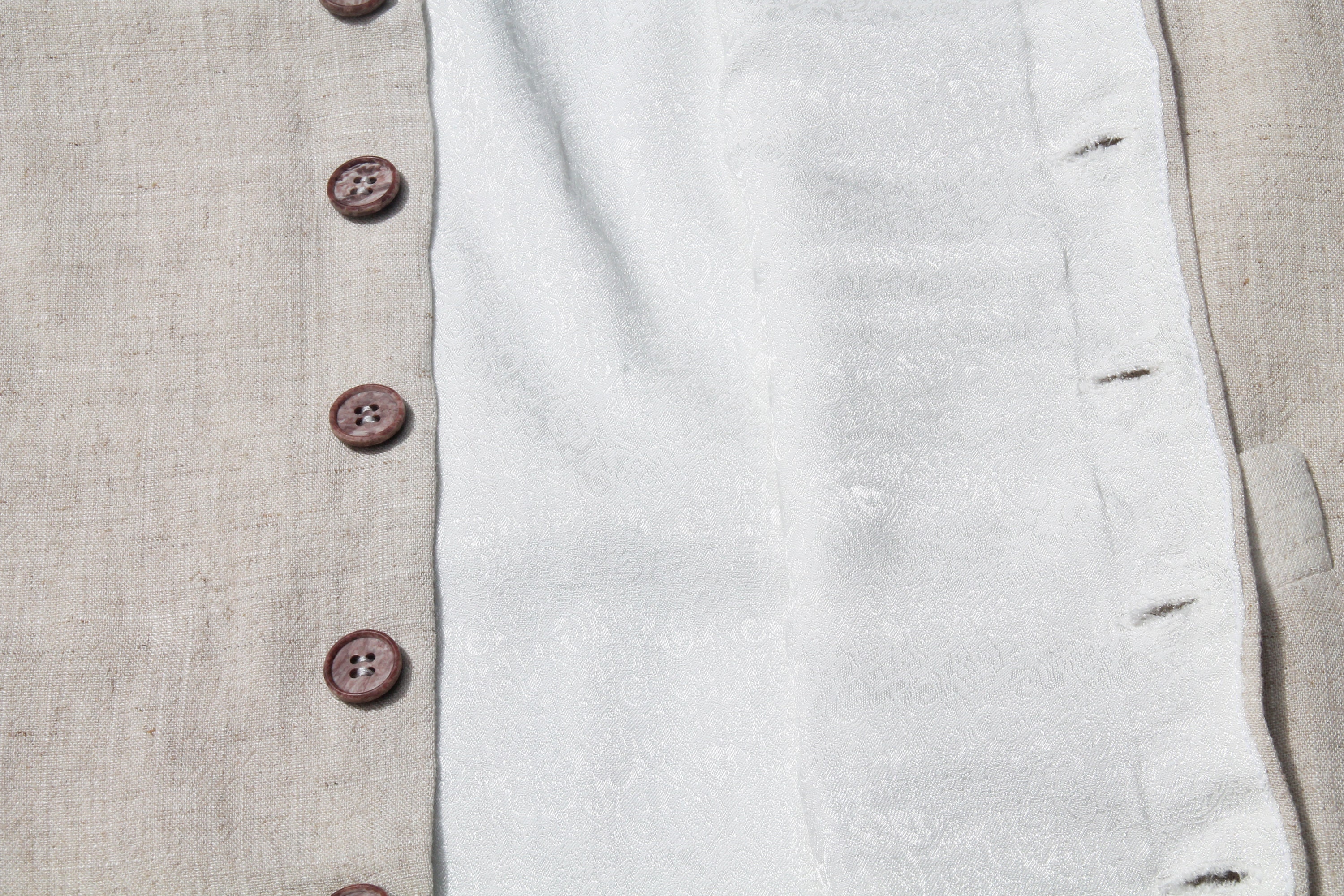 Beige Natural Linen-look Waistcoat 1940s Style | Etsy