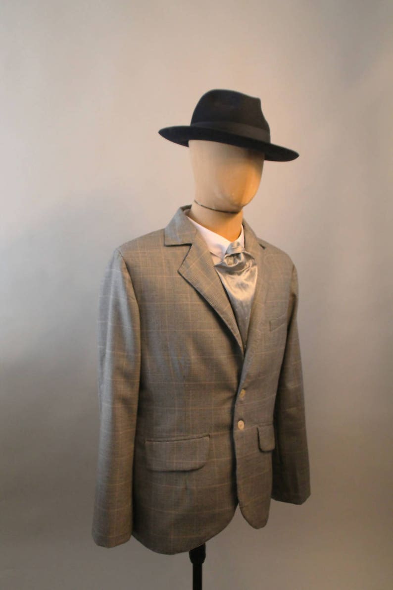 glen plaid checked sport coat 3 piece suit vintage style suit 1930/'s style tailored jacket Prince of Wales jacket bespoke tailored suit