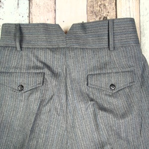 1930s 1940s vintage style high waist trousers in grey striped wool image 9