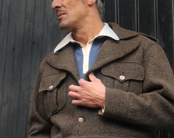 siq  1940s WOOL JACKET ヴィンテージ ジャケット VINTAGE 1940'S BLACK WOOL SWING STYLE COAT WITH SHAWL COLLAR
