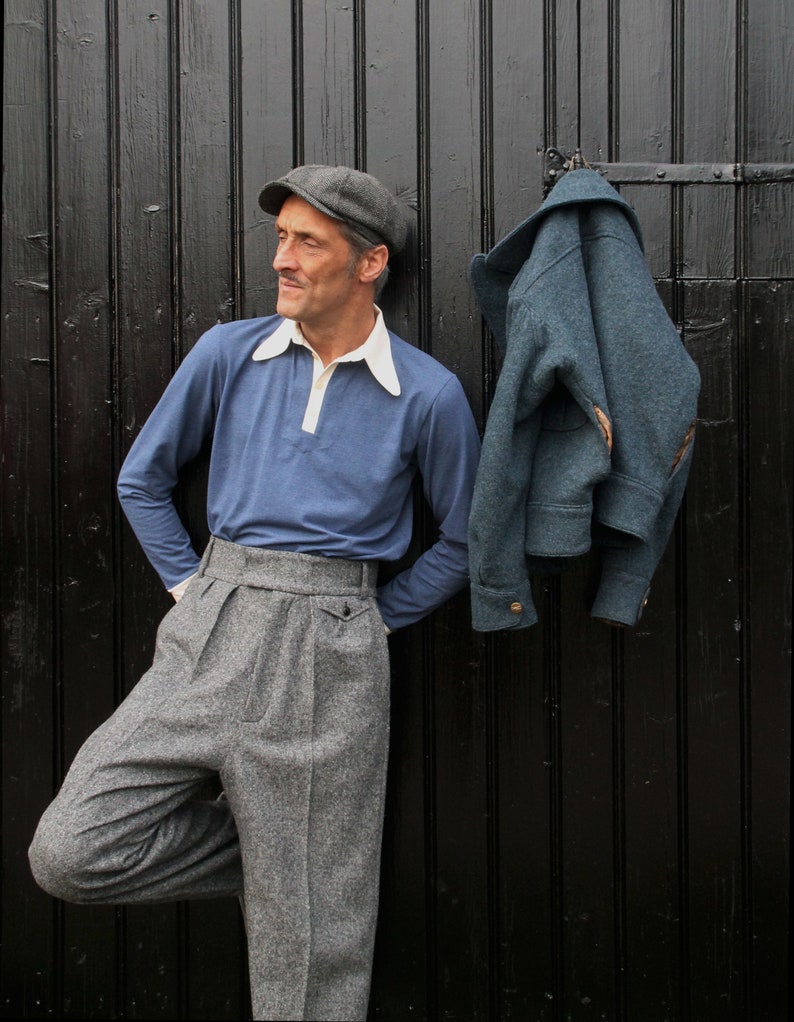 Vintage Style 1930s 1940s Trousers in Wool Tweed High Waist - Etsy