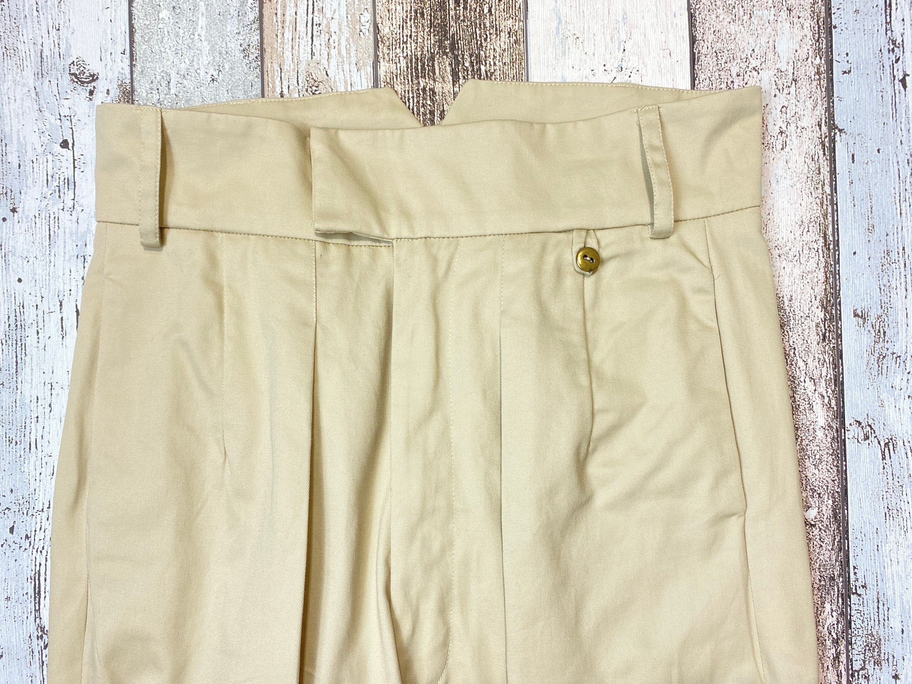 1930's Style High Waist Khaki Cotton Twill Trousers, Made to 1930's Style High Waist Khaki Cotton Twill Trousers, Made to