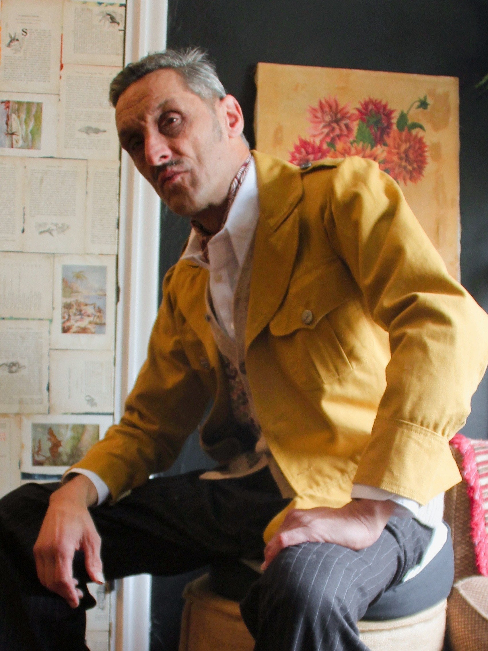 Ike Jacket 1940s Style Mustard Yellow 