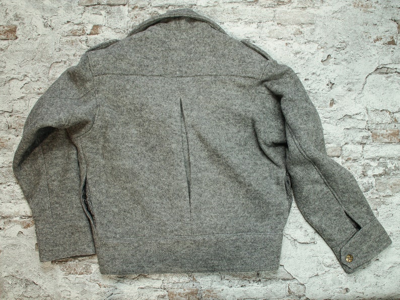 battle dress stijl kort jasje grijze wol naar patroon uit de jaren 40 afbeelding 4