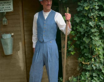 Pantalones de algodón a rayas estilo años 40