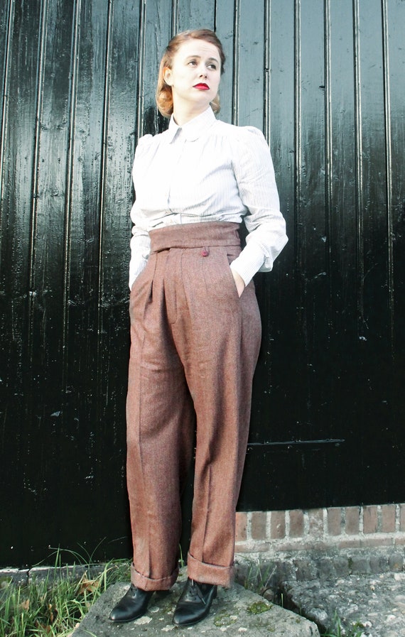 Thelma Trousers by Unique Vintage  30s style wide leg pants