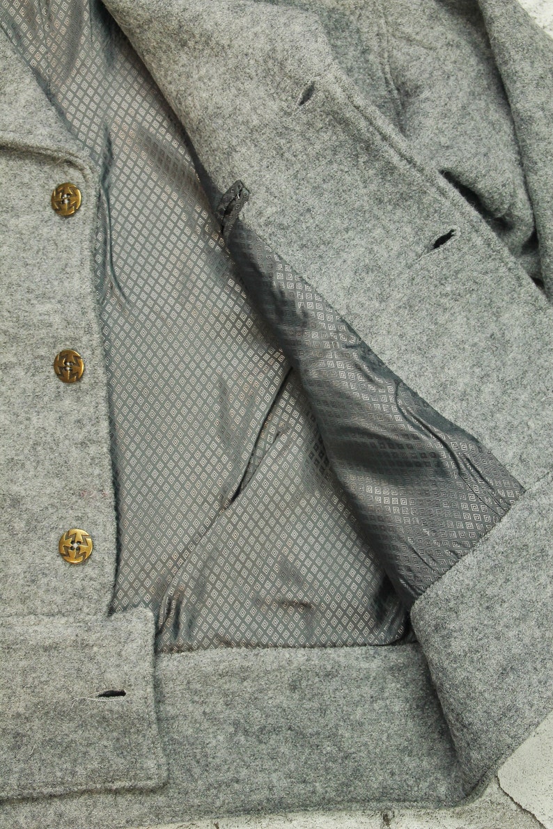 battle dress stijl kort jasje grijze wol naar patroon uit de jaren 40 afbeelding 5