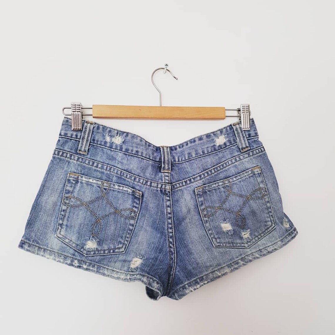 Vintage denim short shorts size 12 Etsy