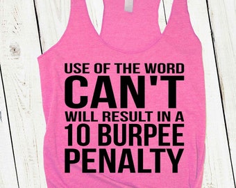 Personal Trainer Tank, Inspirational Shirt, Burpee Tank Top, Women's Fitness Apparel, Funny Workout Tank, Gym Trainer Shirt, Work Out Tops
