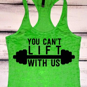 You Can't Lift With Us Fitness Tank Top Womens Workout | Etsy