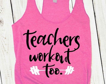 Teacher Workout Tank - Etsy