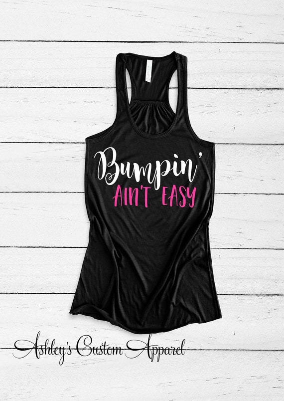Maternity Workout Tank Pregnancy Work Out Top Fitness Apparel Bumpin' Ain't  Easy Funny Fit Mom to Be Shirt Pregnant Mom Workout Shirt -  Canada