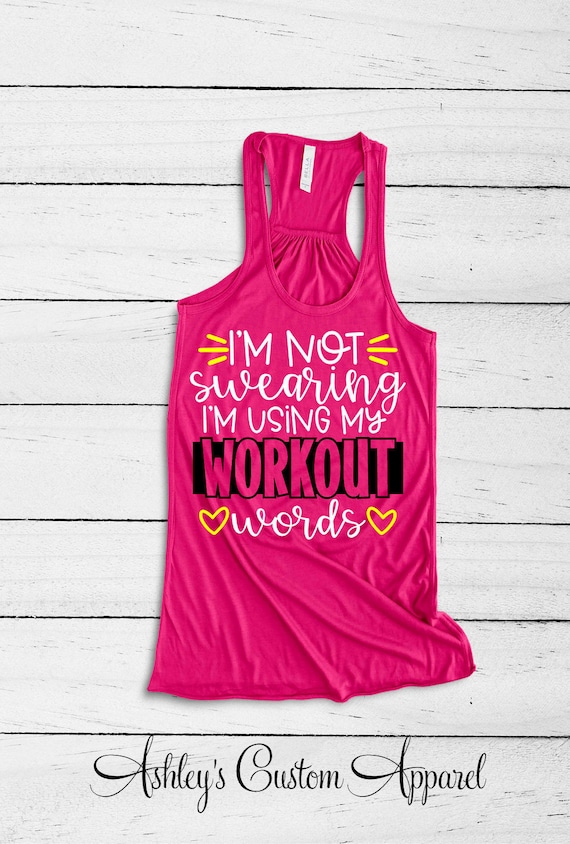 Workout Tank Tops for Women Funny Gym Shirts Im Not Swearing Im