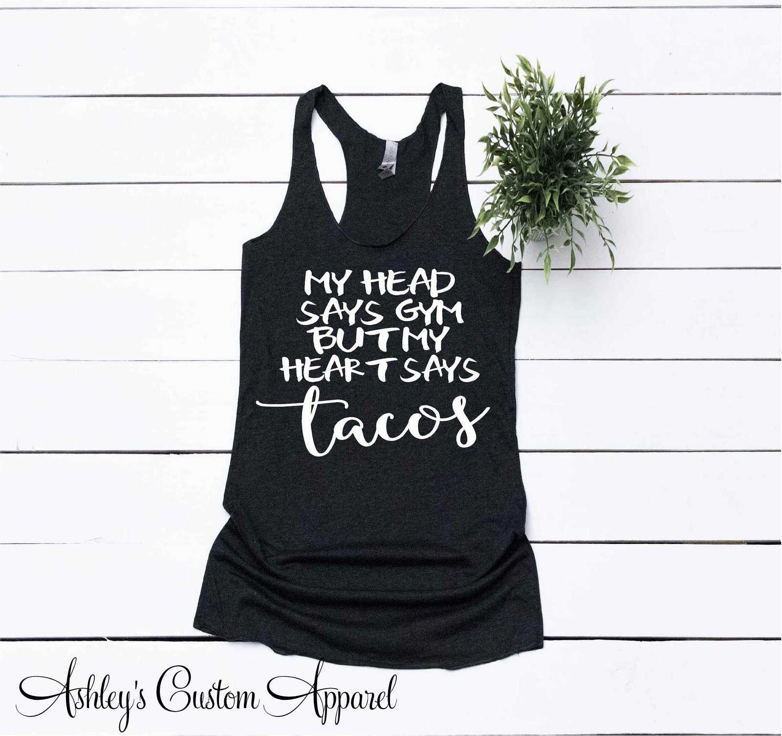 Womens Fitness Tank Funny Workout Shirt I Love Tacos | Etsy