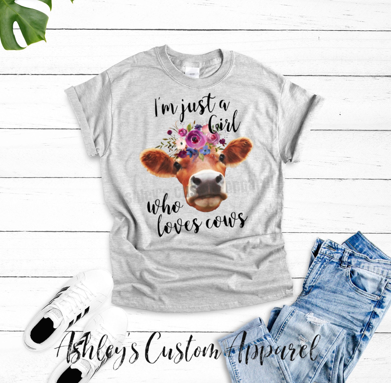 Funny Cow Shirts for Women Im Just A Girl Who Loves Cows Farm Etsy