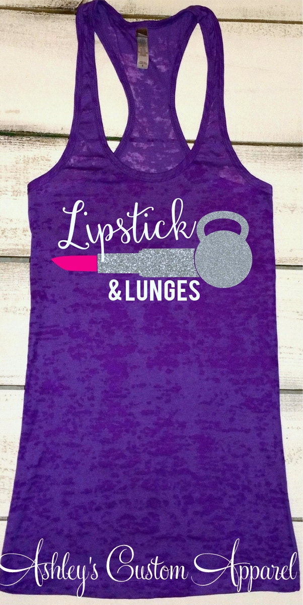 Womens Fitness Tank Top Lipstick and Lunges Work Out Tank - Etsy Canada