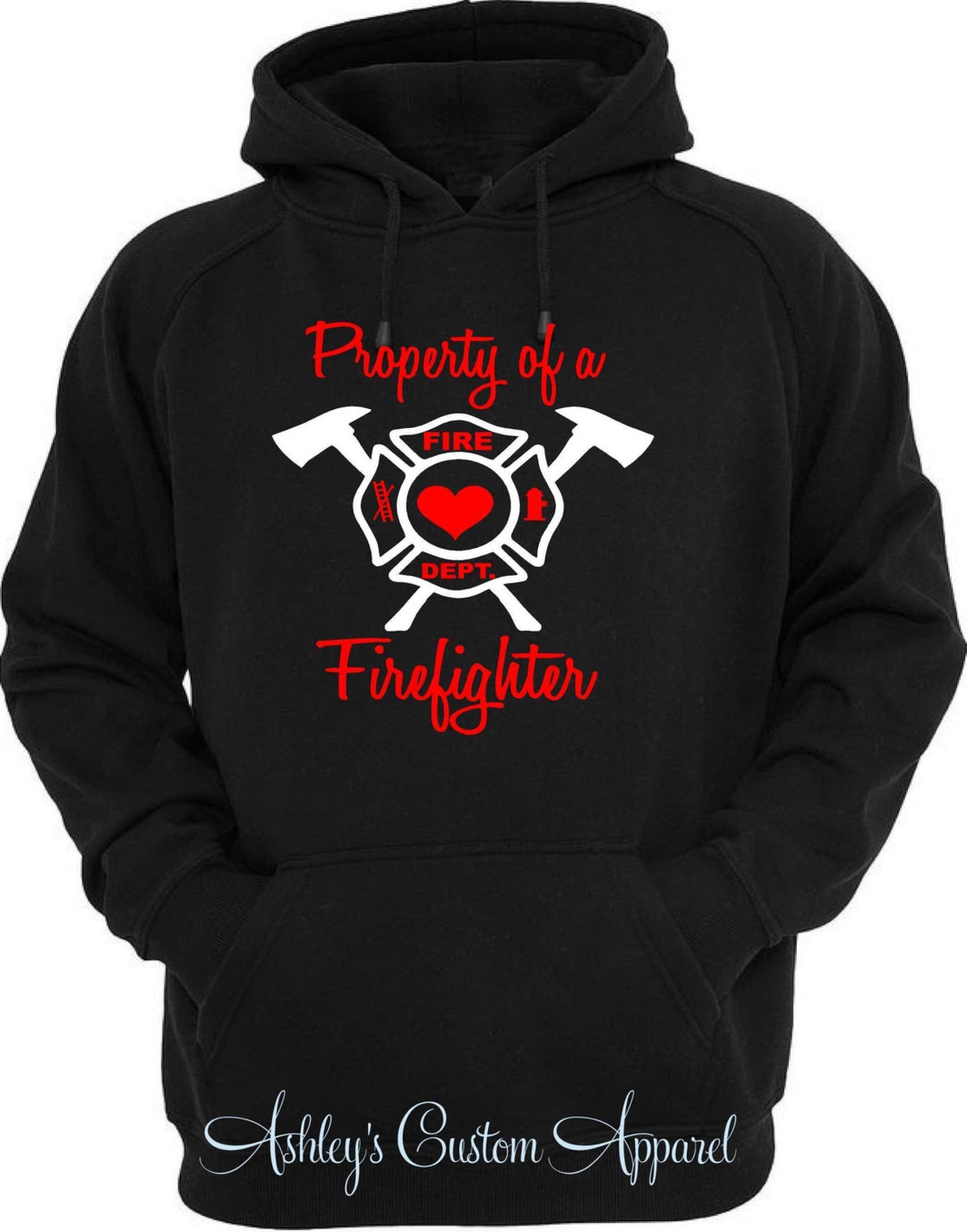 Firefighter Couple Matching T-Shirts – Husband & Wife – 100% Cotton, Crew Neck, Black