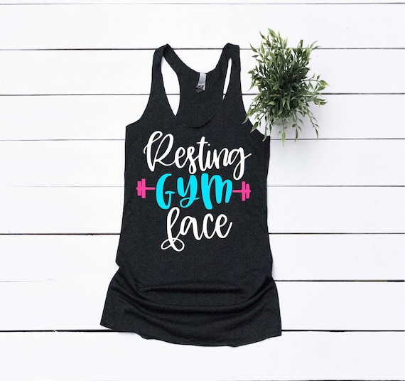 Resting Gym Face Workout Tanks for Women Funny Gym Shirts Next Level Burnout Tank Top Workout Gear Inspirational Shirts Fitness Apparel
