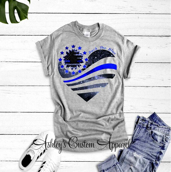 Womens Thin Blue Line Heart Proud Wife Police American Flag Shirt Womens Thin Blue Line Heart Proud Wife Police American Flag Shirt