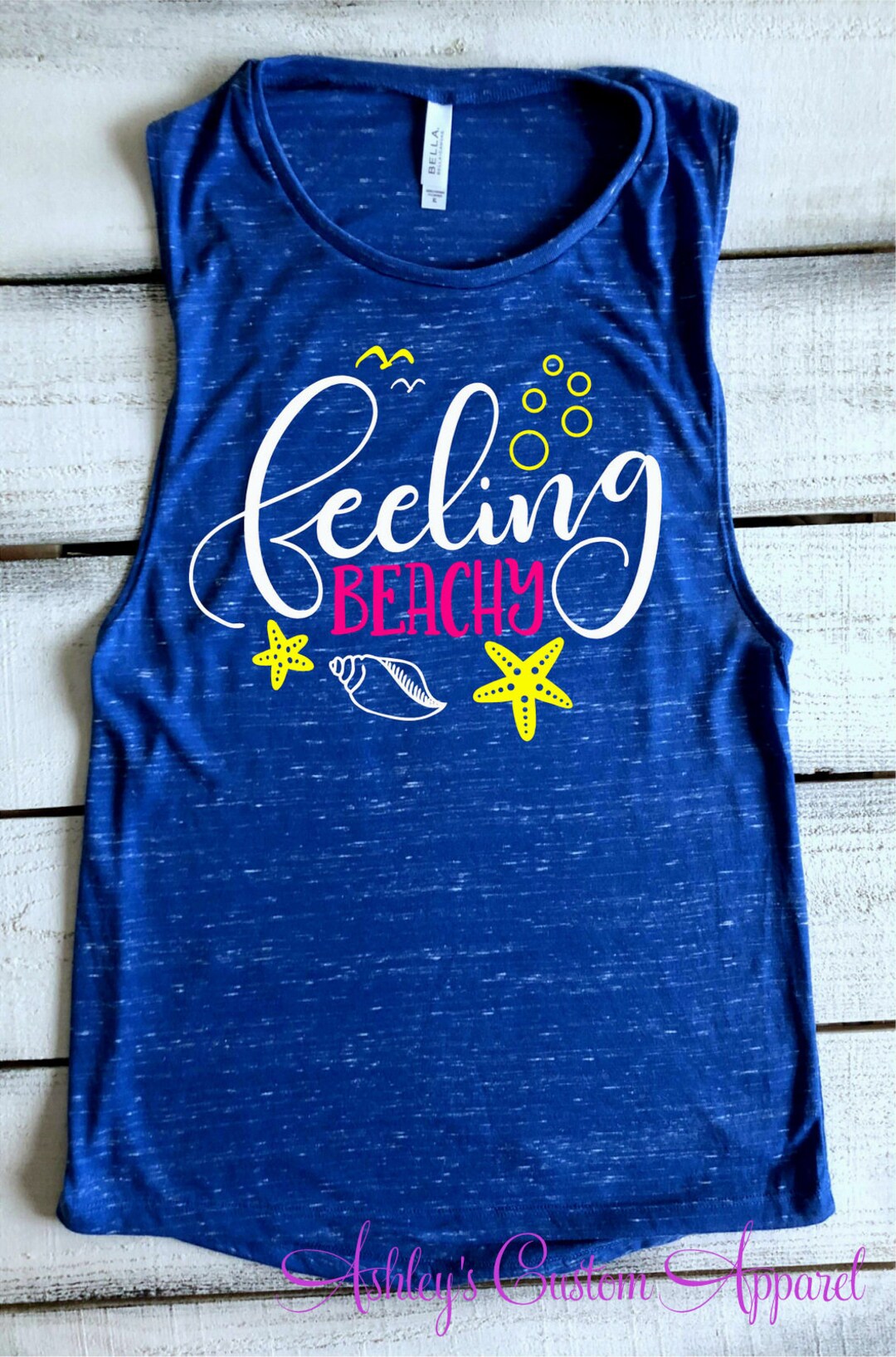 Women's Summer Beach Life Graphic Tank Top - Funny Loose Fit Holiday Muscle Tee