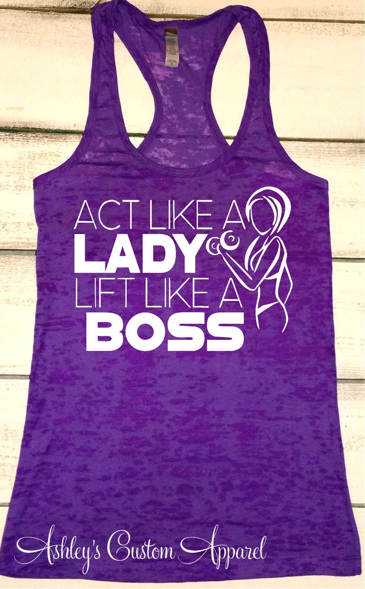 Ladies Fitness Tank Act Like a Lady Lift Like a Boss | Etsy