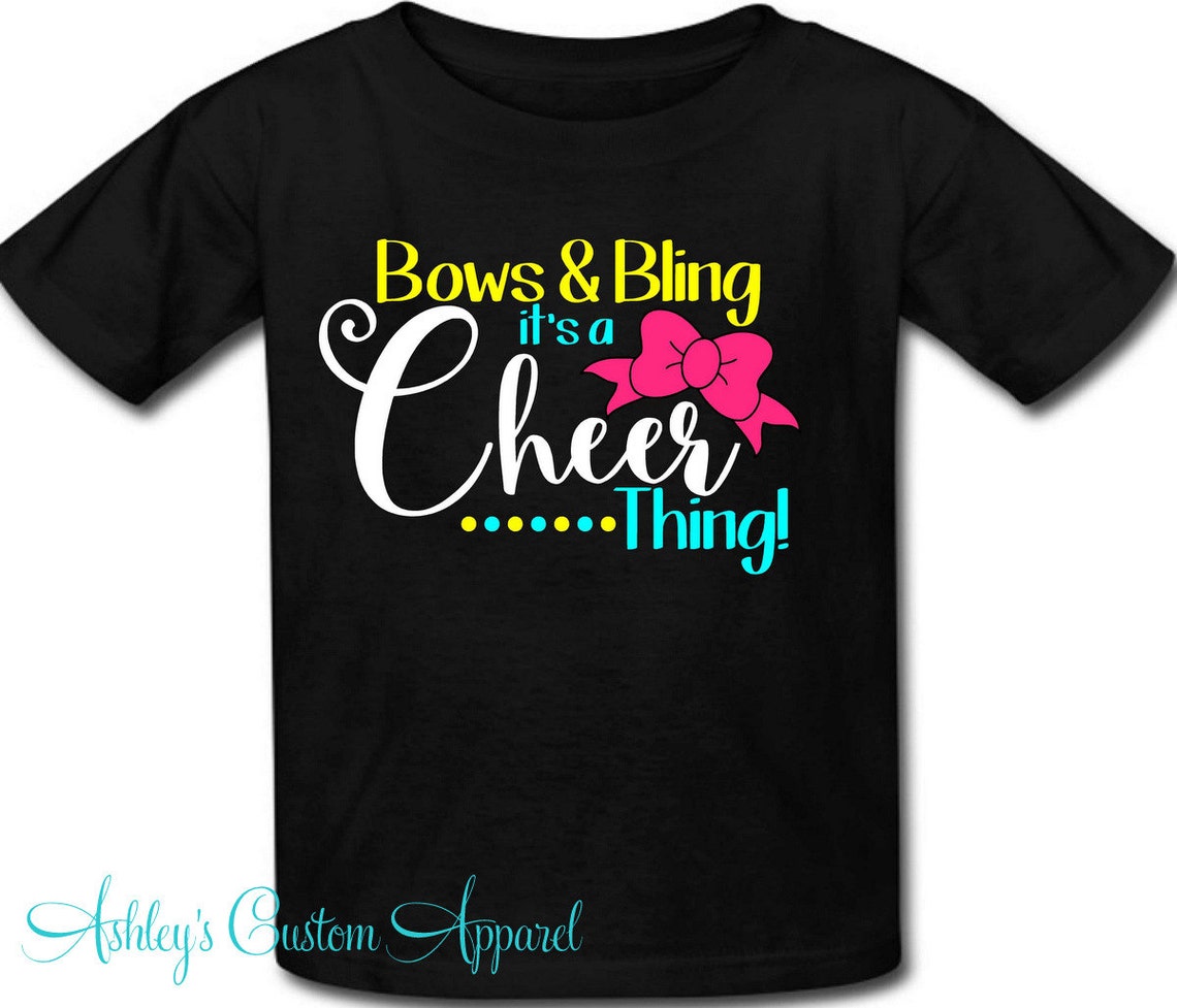 Cheer Shirt Bows and Bling It's a Cheer Thing - Etsy