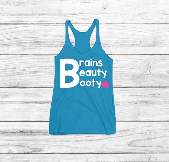 Buy Brains Beauty Booty, Women's Workout Tank, Funny Workout Tank, Cute Gym  Tanks, Inspirational Shirts, Squat Tank Tops, Big Booty Shirt Online in  India 