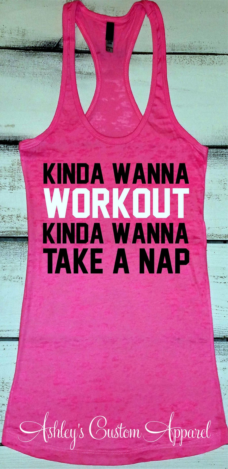 Funny Workout Shirt Women's Gym Tank Kinda Wanna Workout Etsy