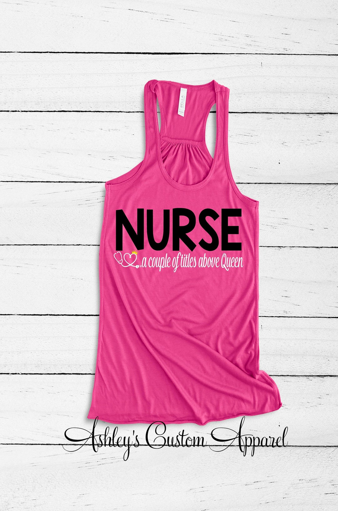 Nurse Shirts Funny RN Shirt Nurse Title Above A Queen Proud Nurse Tank