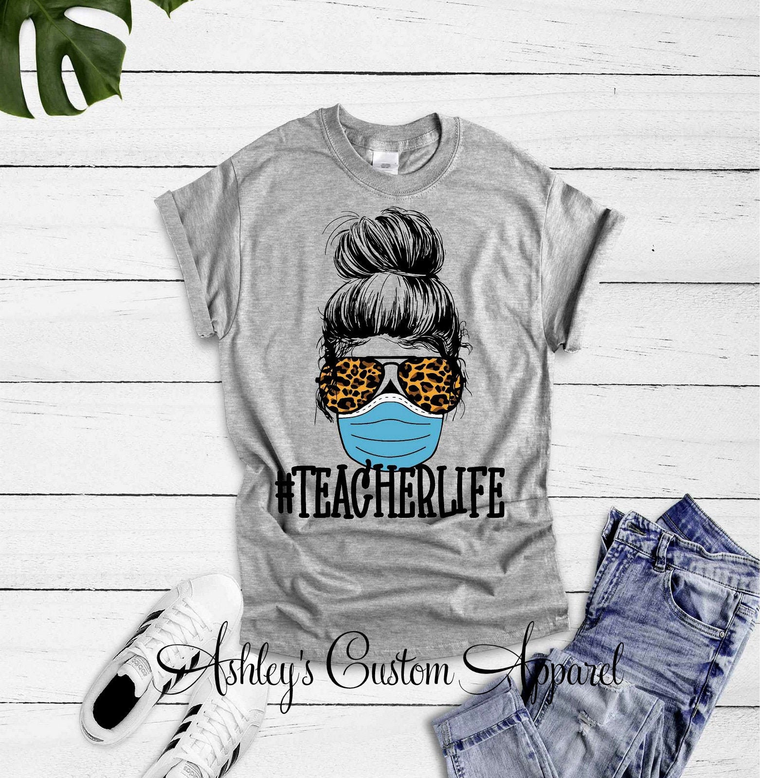 leopard print teacher shirt