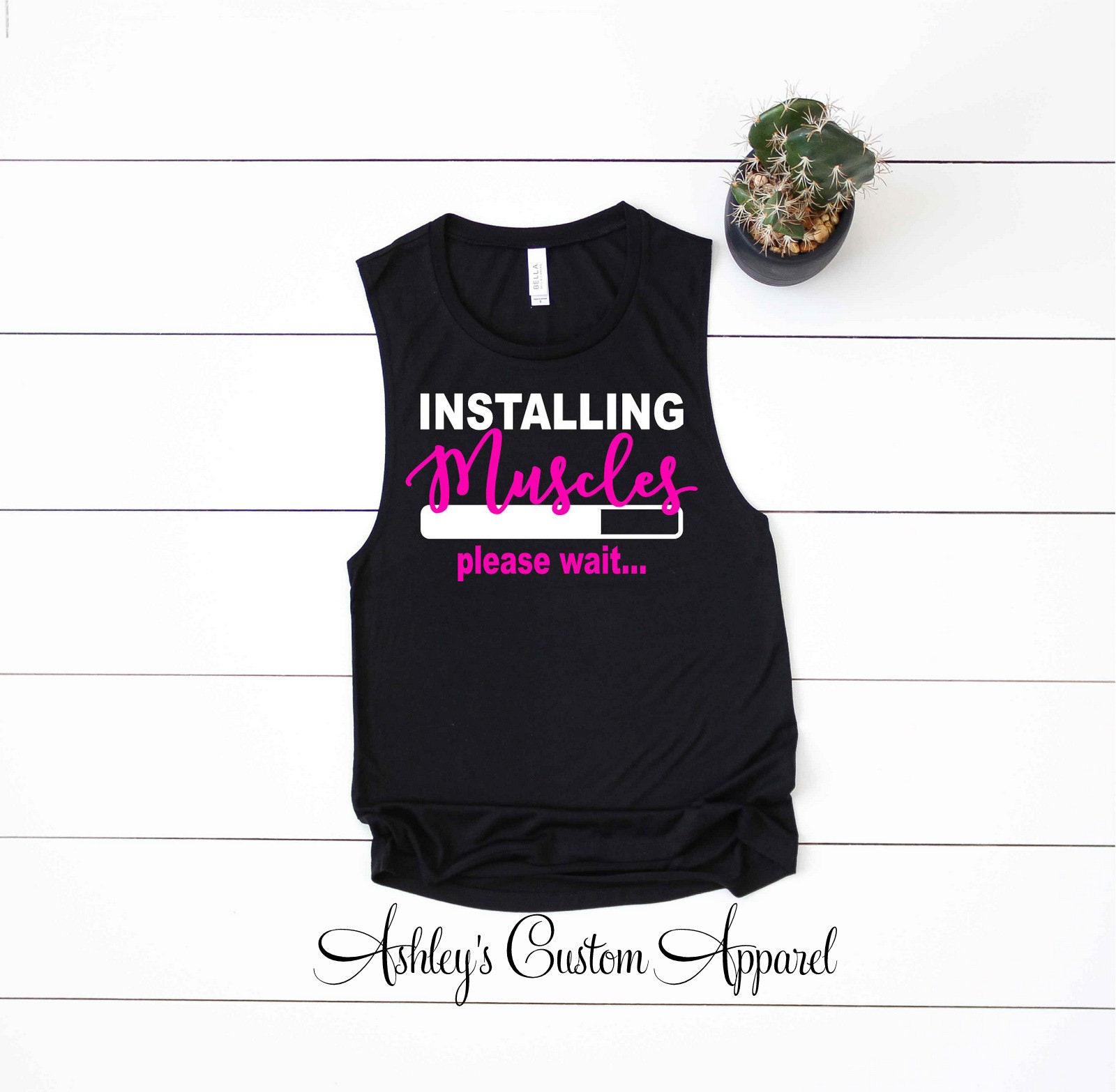 Funny Fitness Shirts, Inspirational Work Out Tanks, Womens Workout Shirts,  Installing Muscles, Motivational Fitness, Cute Gym Shirts, Gifts 