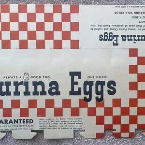1940er Jahre Raltson Purina Ein Dutzend Eierkarton - Neuer Vintage Lagerbestand & nie benutzt