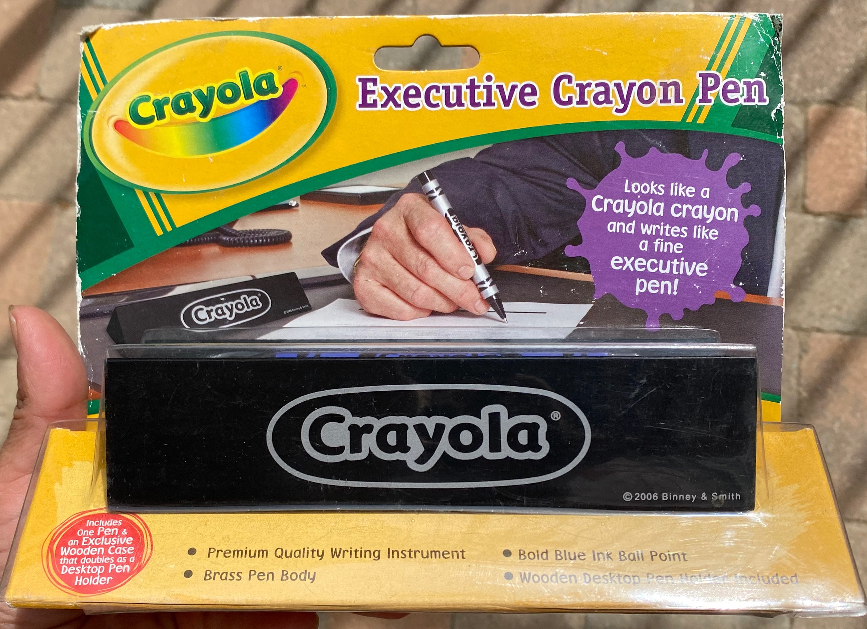 Crayola Executive Crayon Pen Brass Pen Body with Wooden Etsy