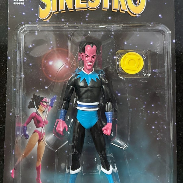 Vintage DC Direct Green Lantern Sinestro Action Figure w/Yellow Power Ring 2001