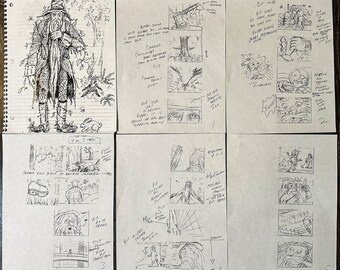 Vintage Story Boards for Southwestern Bell RIP VAN WINKLE Commercial from 1998