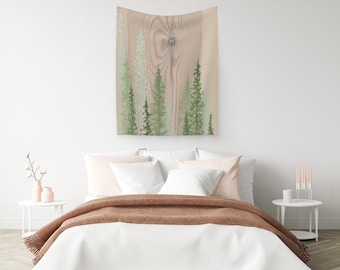 Wood Grain Wall Tapestry | Tree Art Tapestry | Forest Tapestry | Rustic Art Tapestry | Nature Wall Hanging | Cotton Sateen Wall Hanging