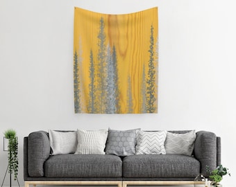 Wood Grain Wall Tapestry | Tree Art Tapestry | Gold Forest Tapestry | Rustic Art Tapestry | Nature Wall Hanging | Cotton Sateen Wall Hanging