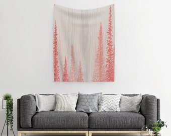 Wood Grain Wall Tapestry | Tree Art Tapestry | Pink Forest Tapestry | Rustic Art Tapestry | Nature Wall Hanging | Cotton Sateen Wall Hanging