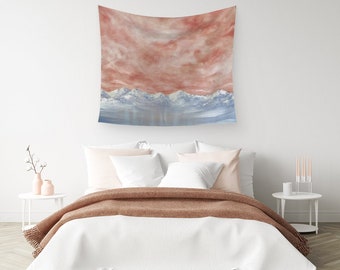 Mountain Wall Tapestry | Art Tapestry | Landscape Tapestry | Desert Tapestry | Modern Wall Decor | Cotton Sateen Hanging | Mountain Tapestry