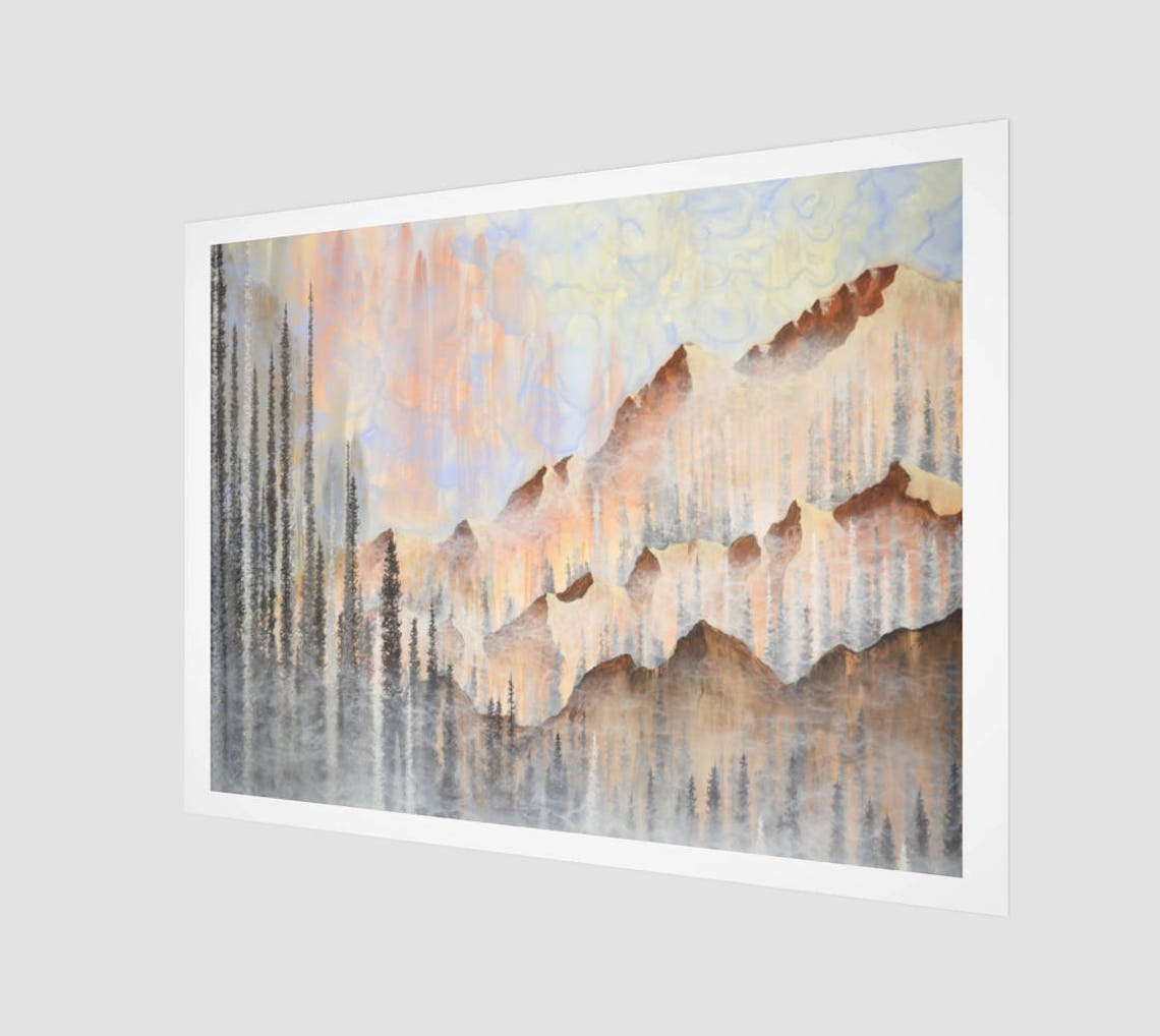 Modern Mountain Wall Art Contemporary Nature Wall Art Print Etsy